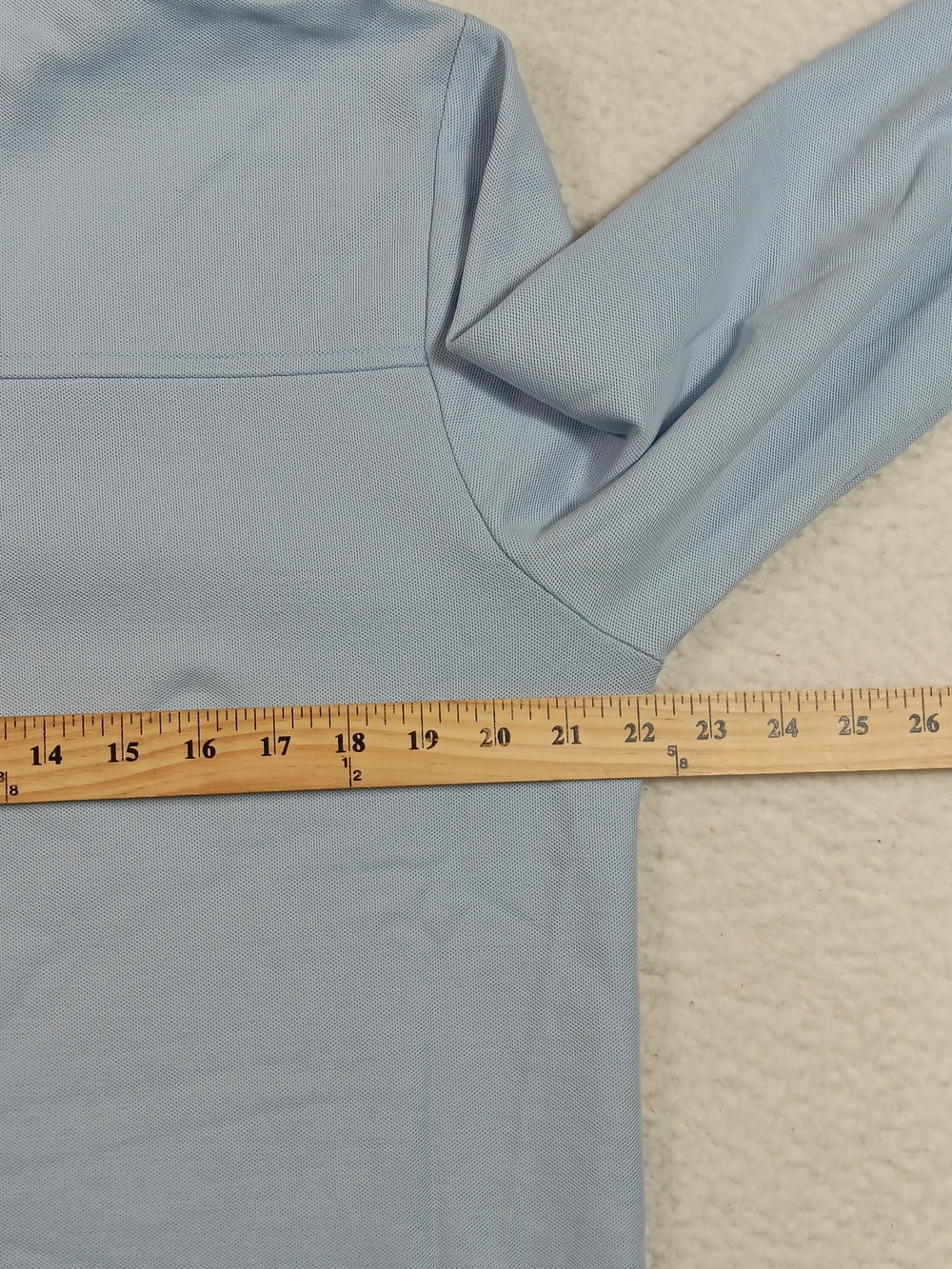 Criquet Shirt Mens XL Blue Long Sleeve Polo Pocket Pima Cotton Preppy Office - Picture 11 of 13